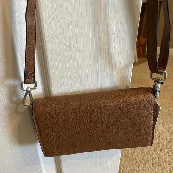 (NWT) Zara Brown Faux Leather Crossbody Bag - Picture 3 of 4